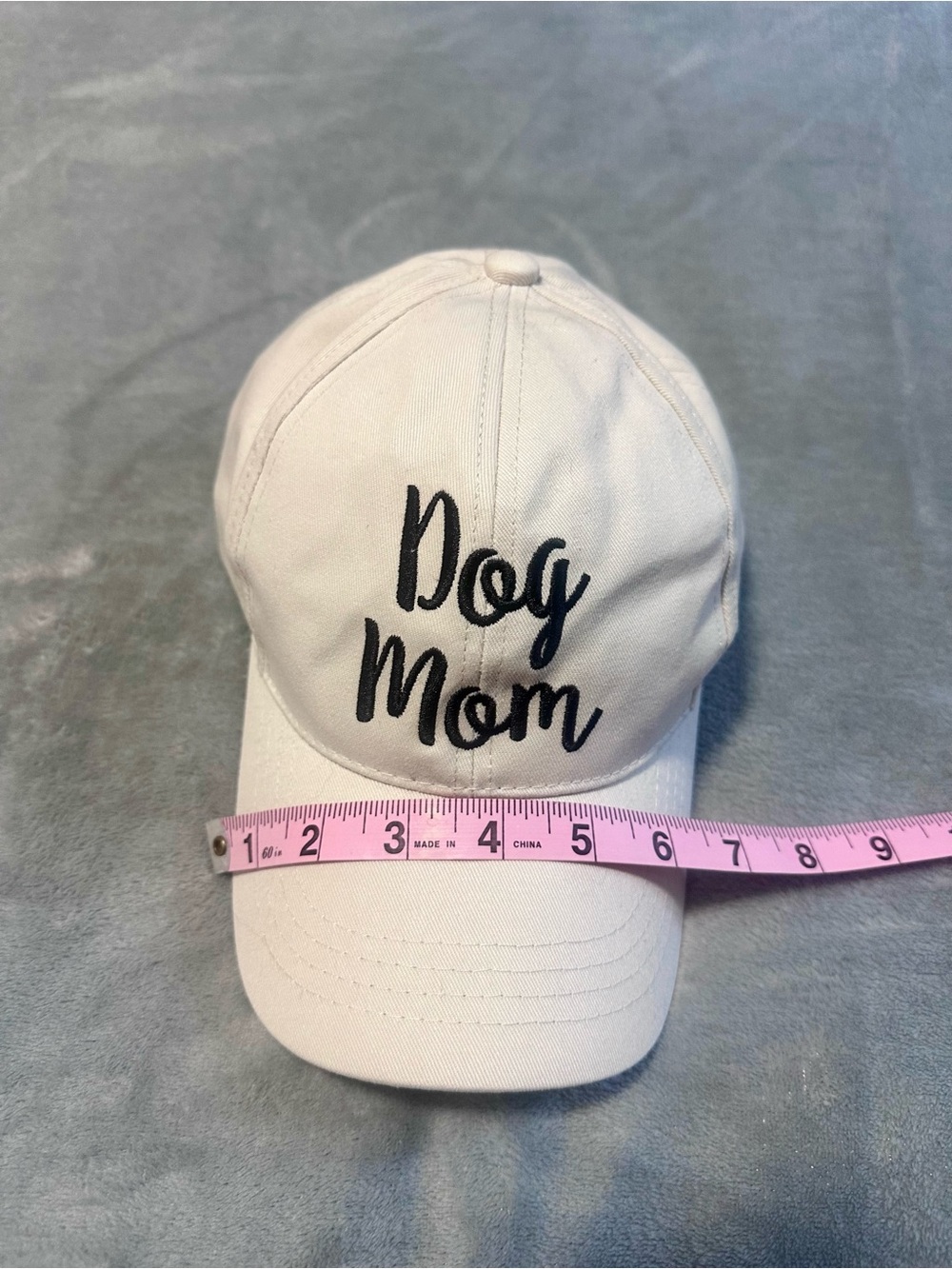 Dog Mom Embroidered Baseball Cap - Cream - Picture 8 of 8